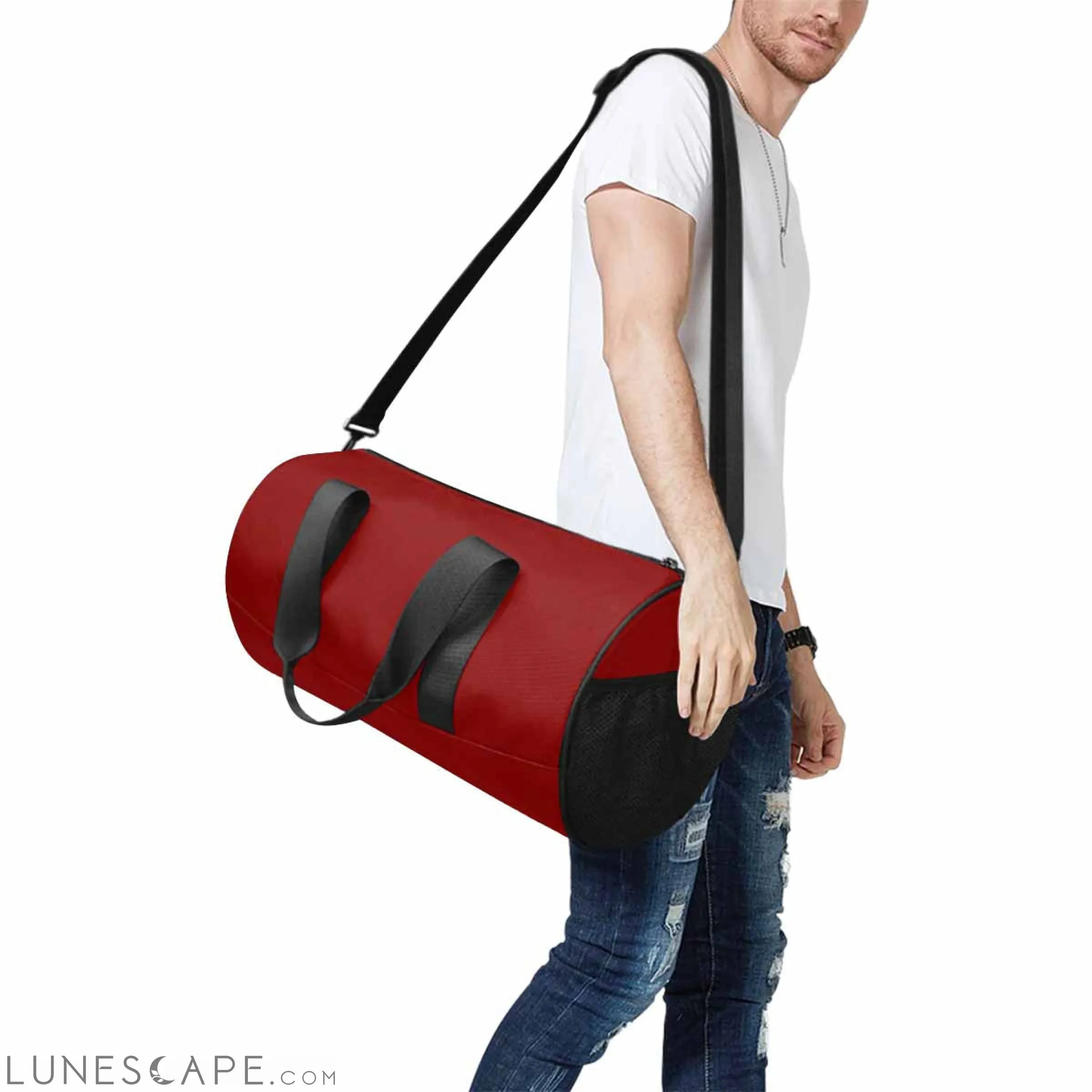 Travel Duffel Bag - Maroon Red - Carry