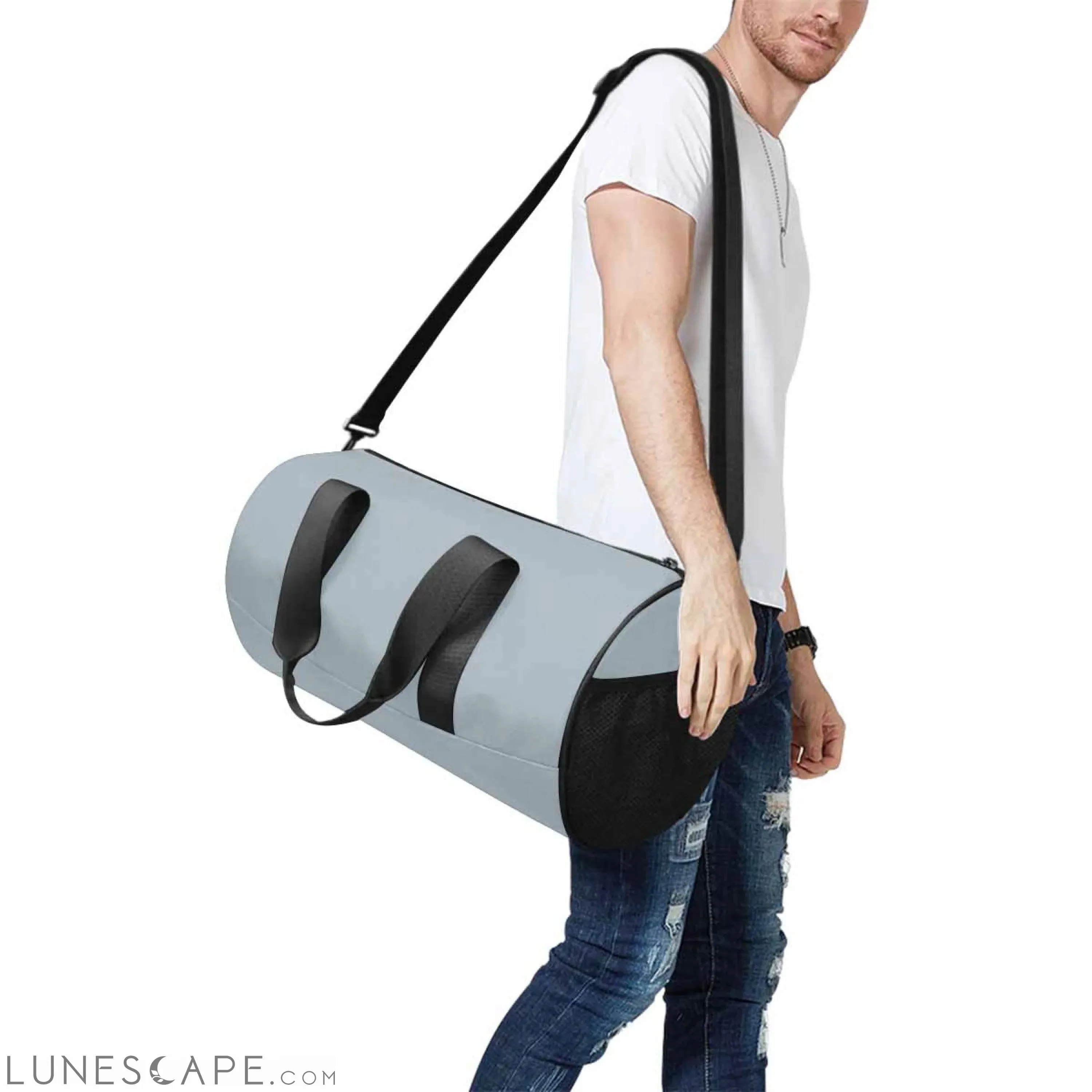 Travel Duffel Bag - Misty Blue Gray - Carry