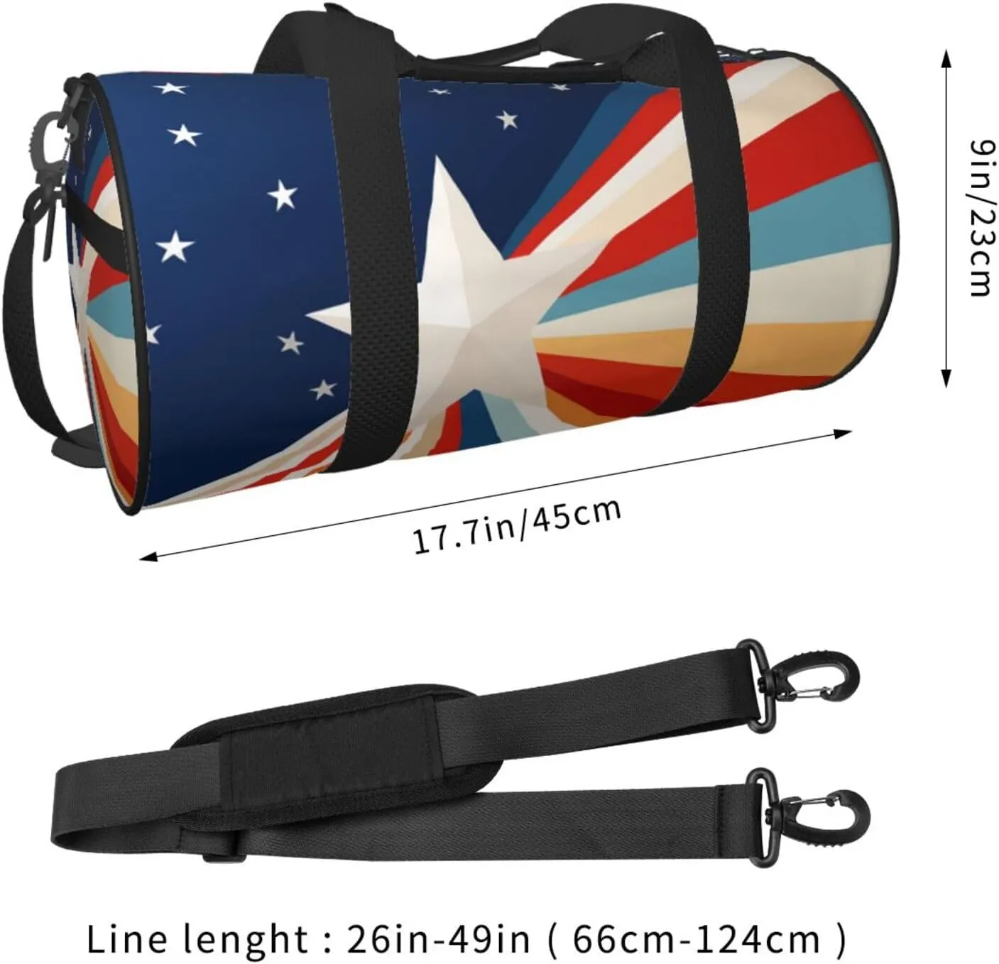 Travel Duffel Bag Star Shape Stripe Style Weekender Overnight Bag For Men Women Large Capacity Sports Gym Bag Canvas Carry On Tote Bags For Travel Yoga