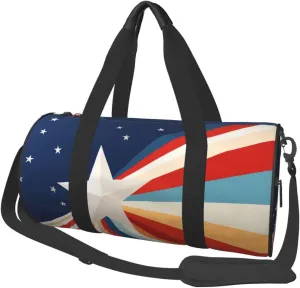 Travel Duffel Bag Star Shape Stripe Style Weekender Overnight Bag For Men Women Large Capacity Sports Gym Bag Canvas Carry On Tote Bags For Travel Yoga