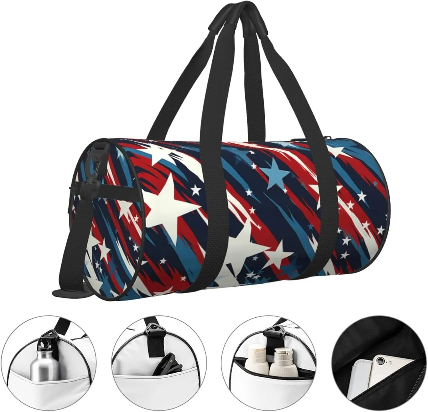 Travel Duffel Bag Stars Stripes Weekender Overnight Bag For Men Women Large Capacity Sports Gym Bag Canvas Carry On Tote Bags For Travel Yoga