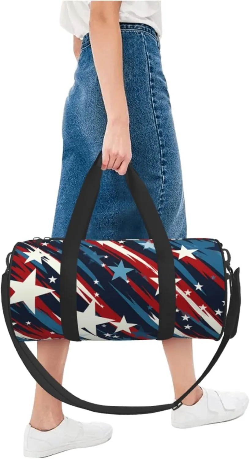 Travel Duffel Bag Stars Stripes Weekender Overnight Bag For Men Women Large Capacity Sports Gym Bag Canvas Carry On Tote Bags For Travel Yoga