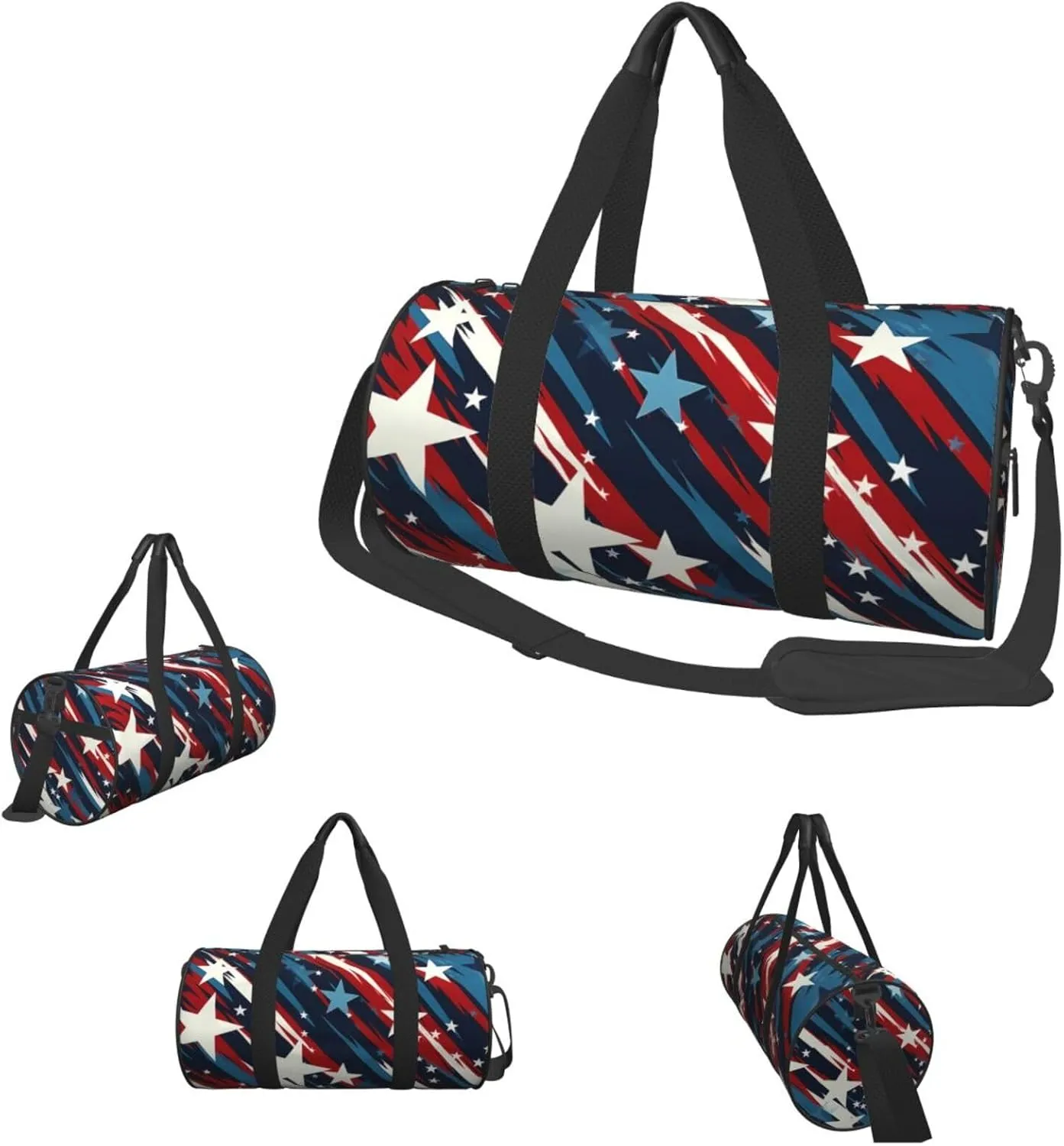 Travel Duffel Bag Stars Stripes Weekender Overnight Bag For Men Women Large Capacity Sports Gym Bag Canvas Carry On Tote Bags For Travel Yoga
