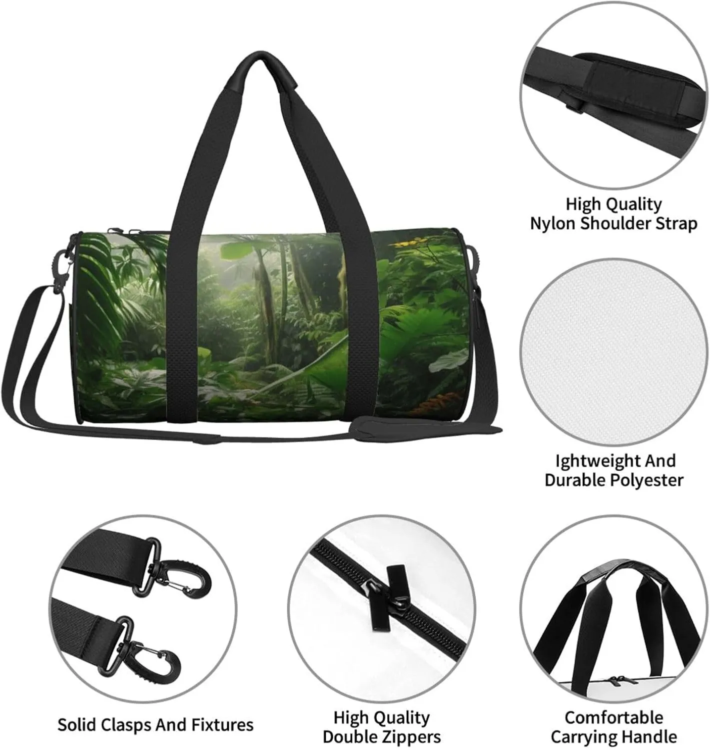 Travel Duffel Bag Tropical Rainforest Weekender Overnight Bag For Men Women Large Capacity Sports Gym Bag Canvas Carry On Tote Bags For Travel Yoga
