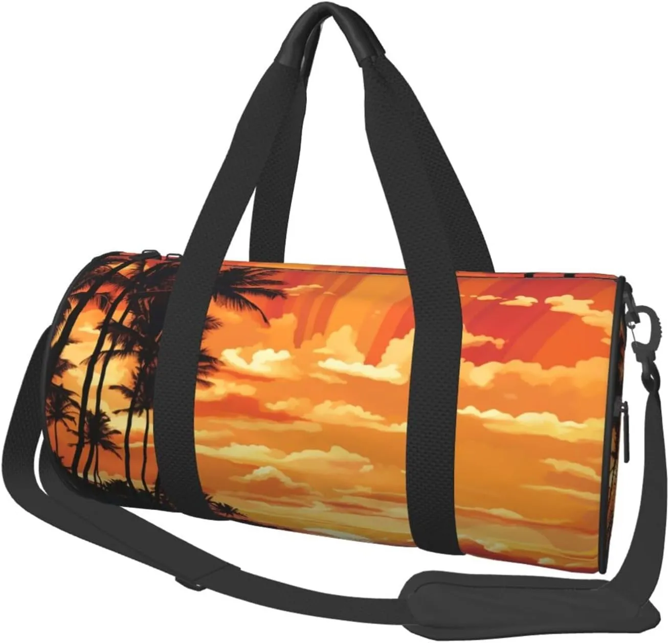 Travel Duffel Bag Tropical Sunrise Pattern Weekender Overnight Bag For Men Women Large Capacity Sports Gym Bag Canvas Carry On Tote Bags For Travel Yoga