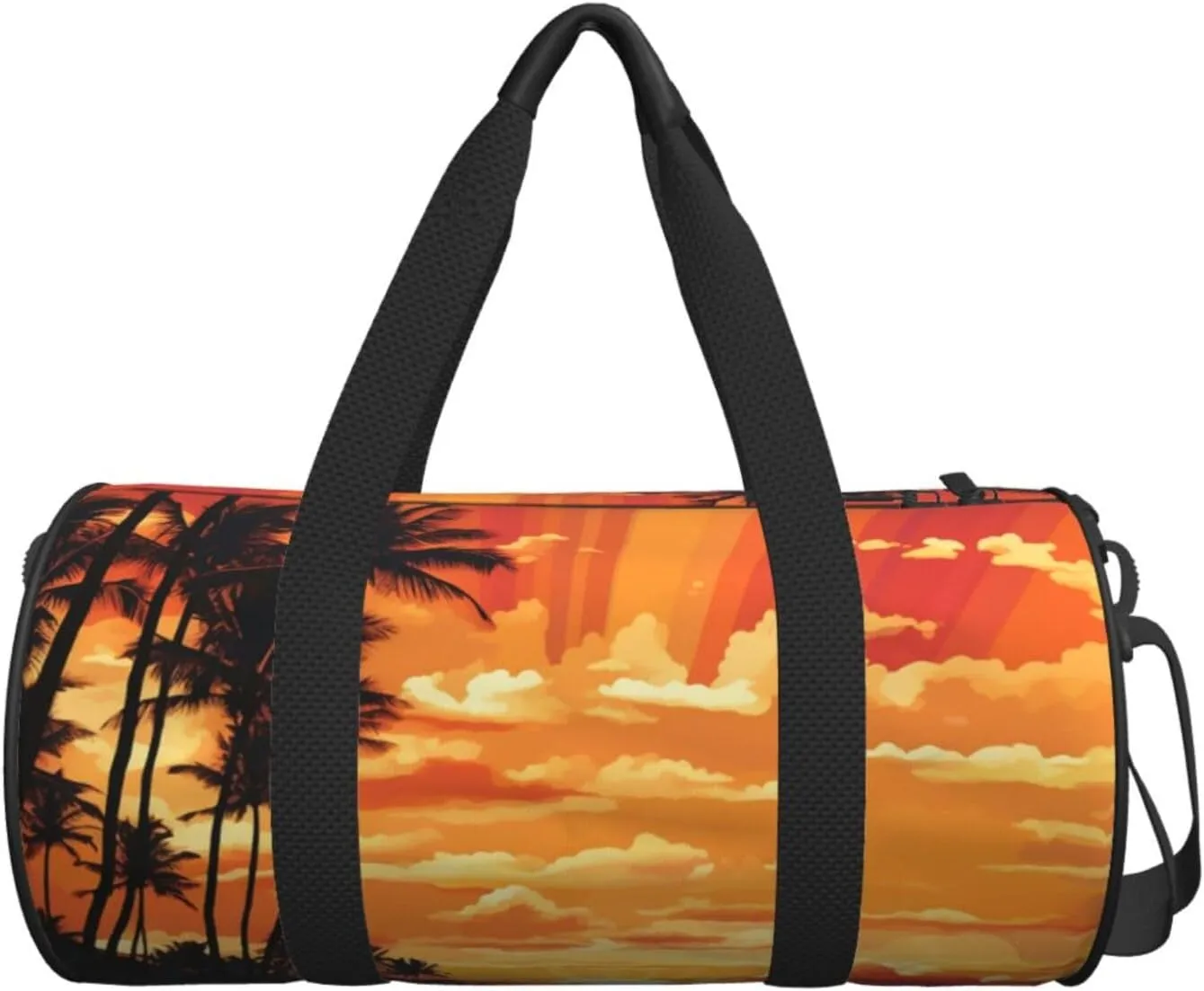 Travel Duffel Bag Tropical Sunrise Pattern Weekender Overnight Bag For Men Women Large Capacity Sports Gym Bag Canvas Carry On Tote Bags For Travel Yoga