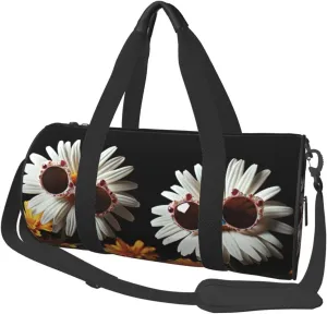 Travel Duffel Bag Two Daisies Wearing Sunglasses Weekender Overnight Bag For Men Women Large Capacity Sports Gym Bag Canvas Carry On Tote Bags For Travel Yoga