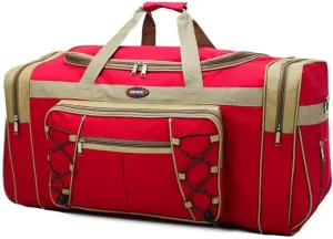 Travel Duffel Bags 72L Polyester Waterproof Sports Handbag with Adjustable/Detachable Shoulder Strap Men (Red)