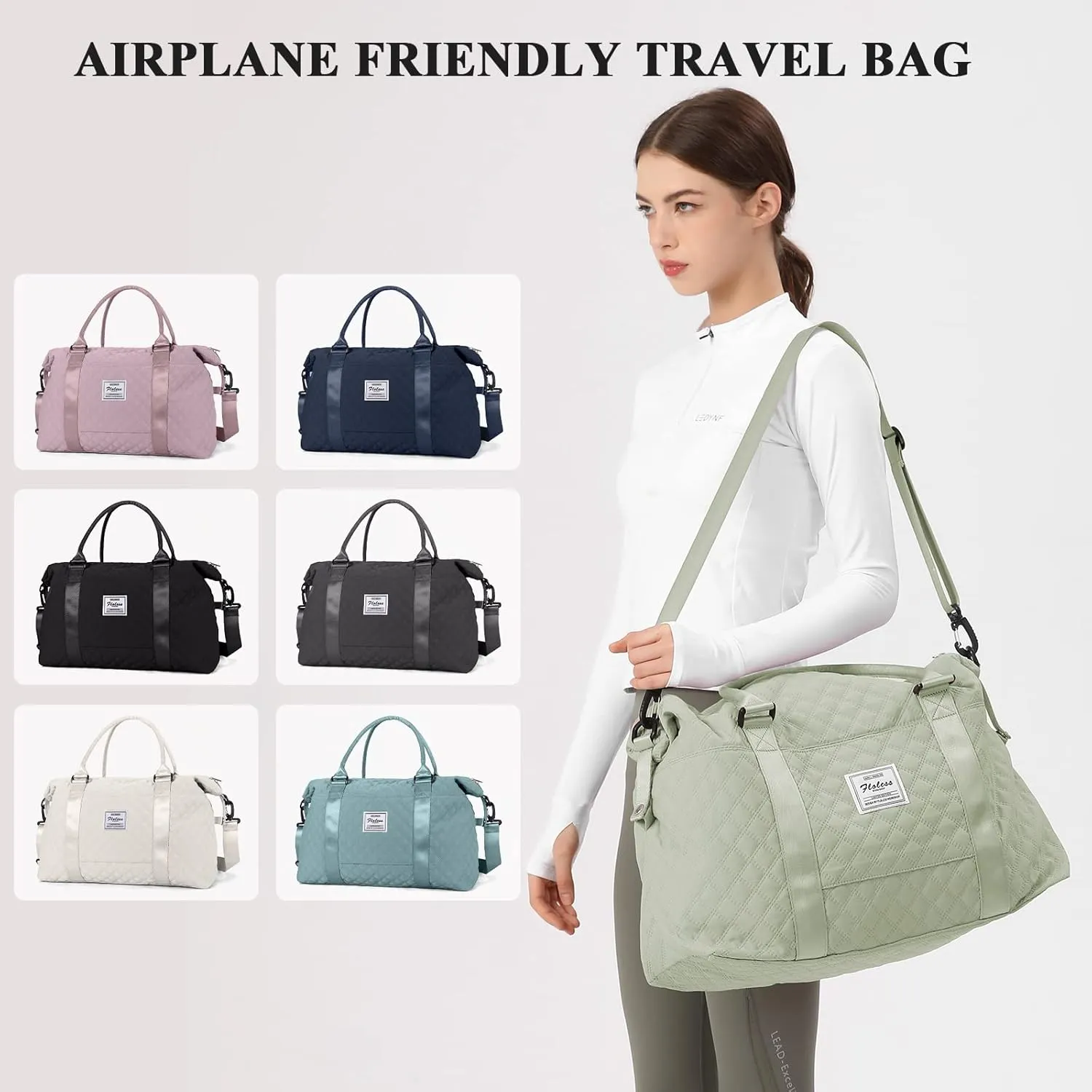 Travel Duffel Bag,Sports Tote Gym Bag,Shoulder Weekender Overnight Bag for Women