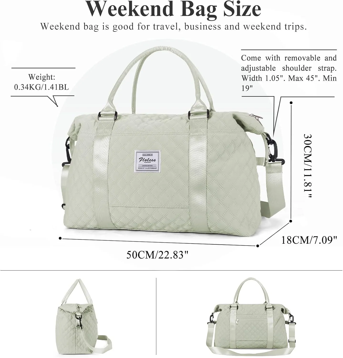 Travel Duffel Bag,Sports Tote Gym Bag,Shoulder Weekender Overnight Bag for Women