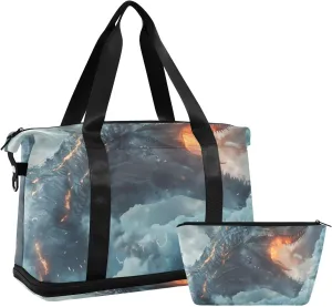 Travel Duffel Gym Sports Luggage Bag Expandable Large Capacity Science Fiction Sports Bag for Women and Men