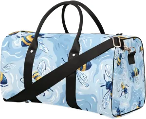 Travel Duffle Bag Bee Print Gym Bags for Men Women Travel Duffel Bags with Adjustable Shoulder Strap Carry On Weekender Bag