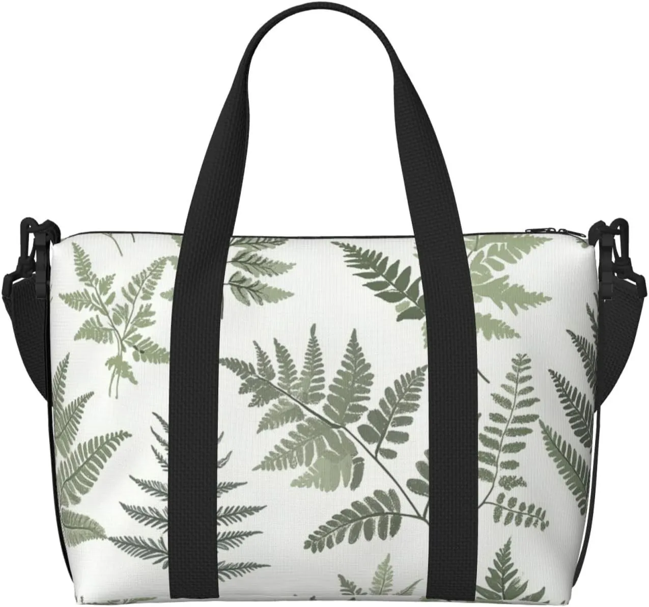 Travel Duffle Bag Ferns Leaves Pattern Weekender Overnight Bags Luggage Bag for Women Men Waterproof Sports Gym Bag Hand Bag with Shoulder Strap