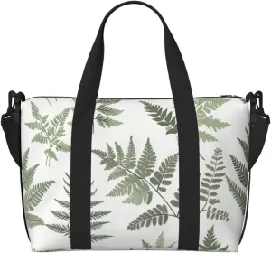 Travel Duffle Bag Ferns Leaves Pattern Weekender Overnight Bags Luggage Bag for Women Men Waterproof Sports Gym Bag Hand Bag with Shoulder Strap