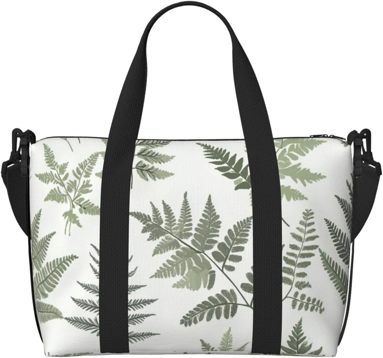 Travel Duffle Bag Ferns Leaves Pattern Weekender Overnight Bags Luggage Bag for Women Men Waterproof Sports Gym Bag Hand Bag with Shoulder Strap