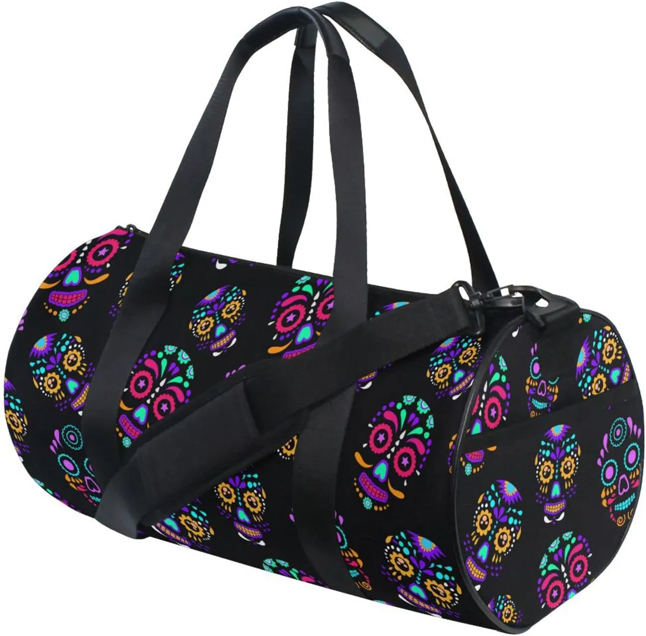Travel Duffle Bag for Men Women, Colorful Sugar Skull Large Travel Overnight Duffel Bag Unisex High Capacity Large Luggage Sports Gym Bag