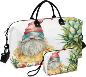 Travel Duffle Bag, Pineapple Dwarf Gym Bag with Storage Bag Weekender Overnight Bag for Men Women Trip Sports Yoga