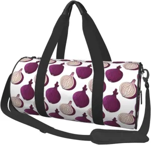 Travel Duffle Bag, purple Onion Pattern Sports Gym Bag for Women Men, Carry On Bag Weekender Overnight Duffel Bag, Personal Item Travel Bag