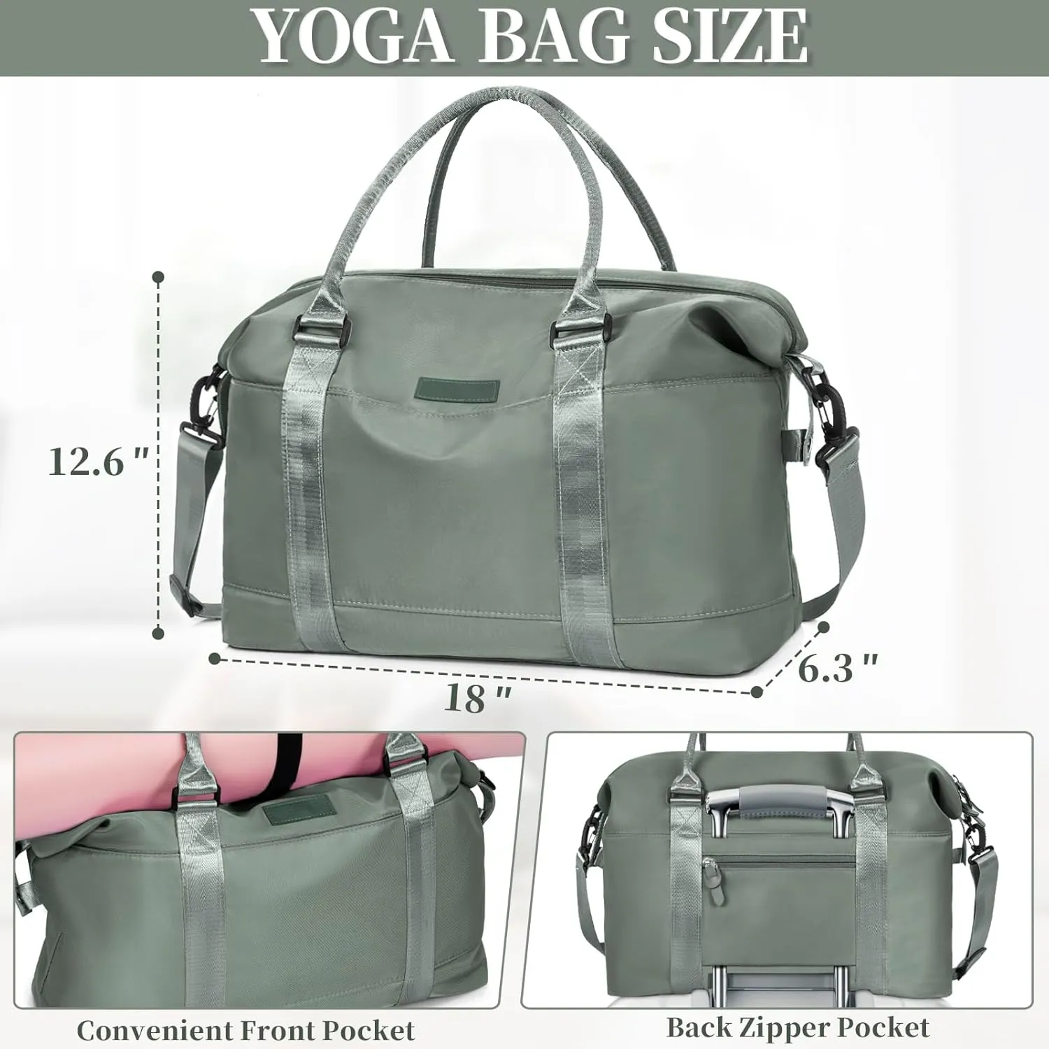 Travel Duffle, Waterproof Gym Weekender Overnight Tote Carry On with Luggage Sleeve, Dry Wet Pocket, Labor Delivery Hospital Bag