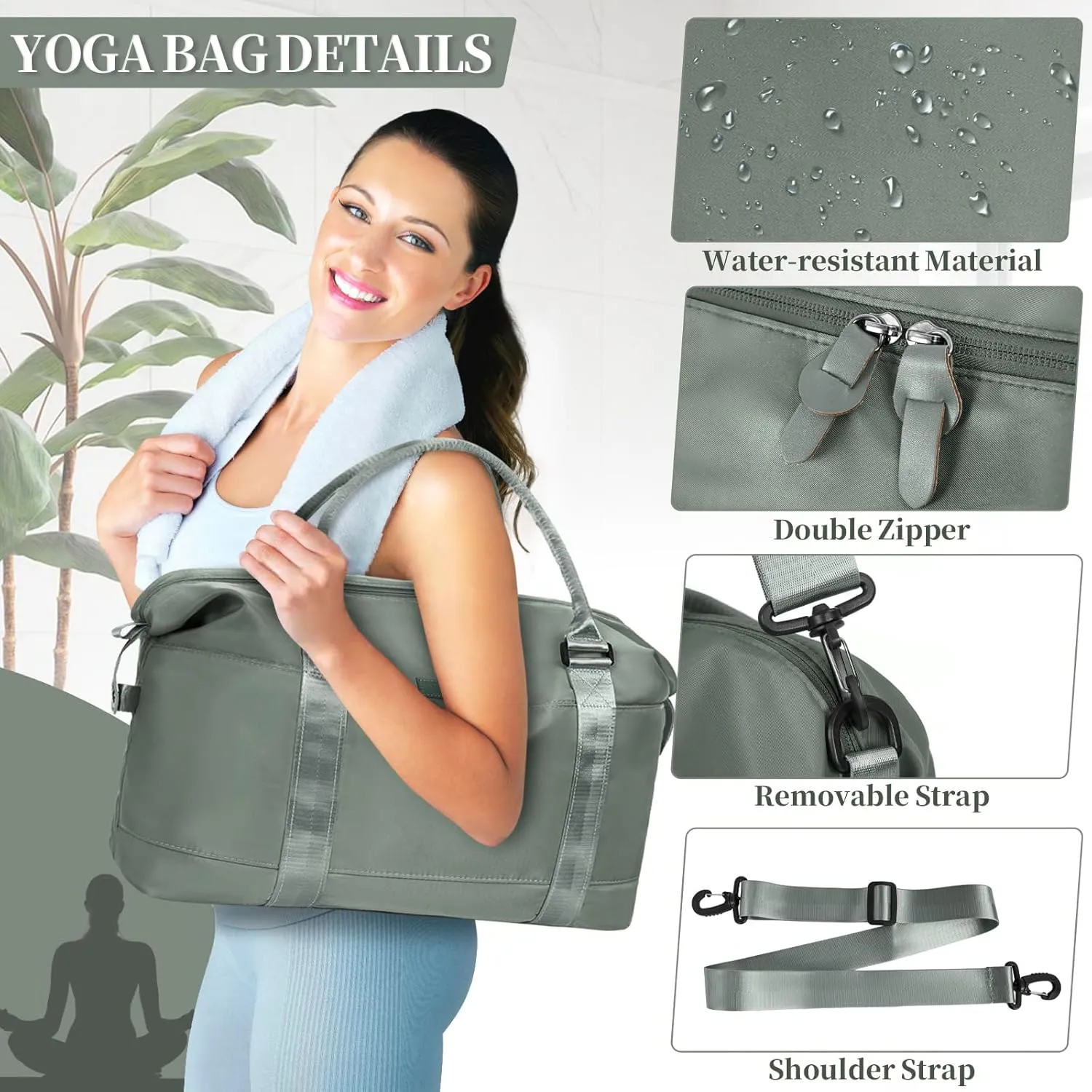 Travel Duffle, Waterproof Gym Weekender Overnight Tote Carry On with Luggage Sleeve, Dry Wet Pocket, Labor Delivery Hospital Bag