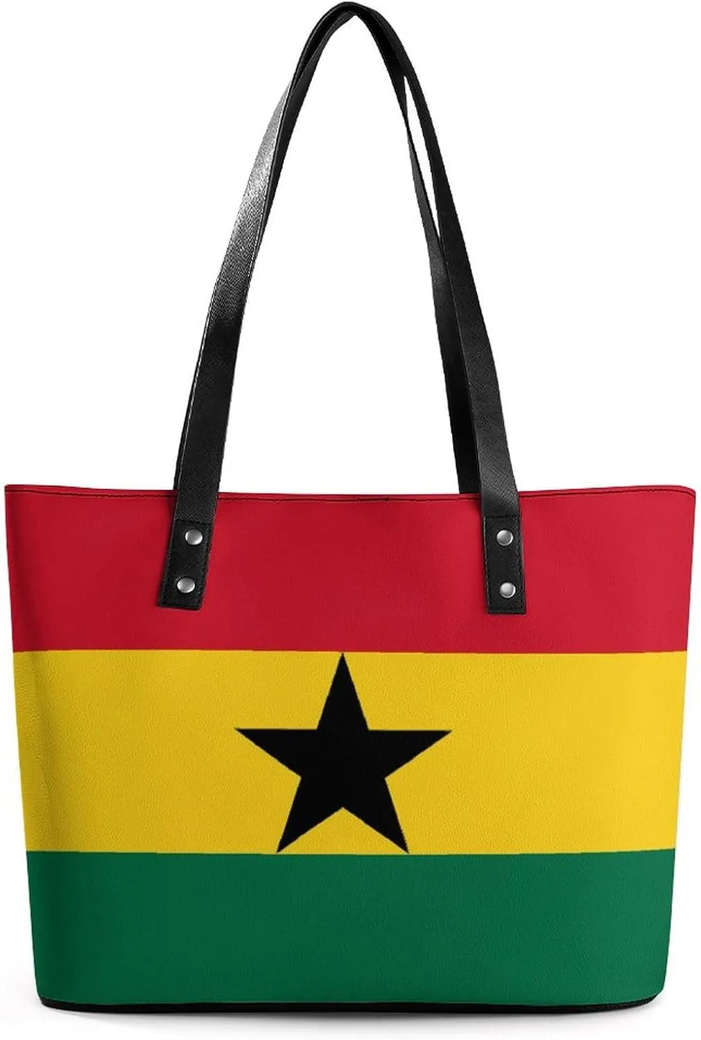 Trendy Hungary Flag Zipper Shoulder Bag Women Stylish Leather Tote for Daily Use
