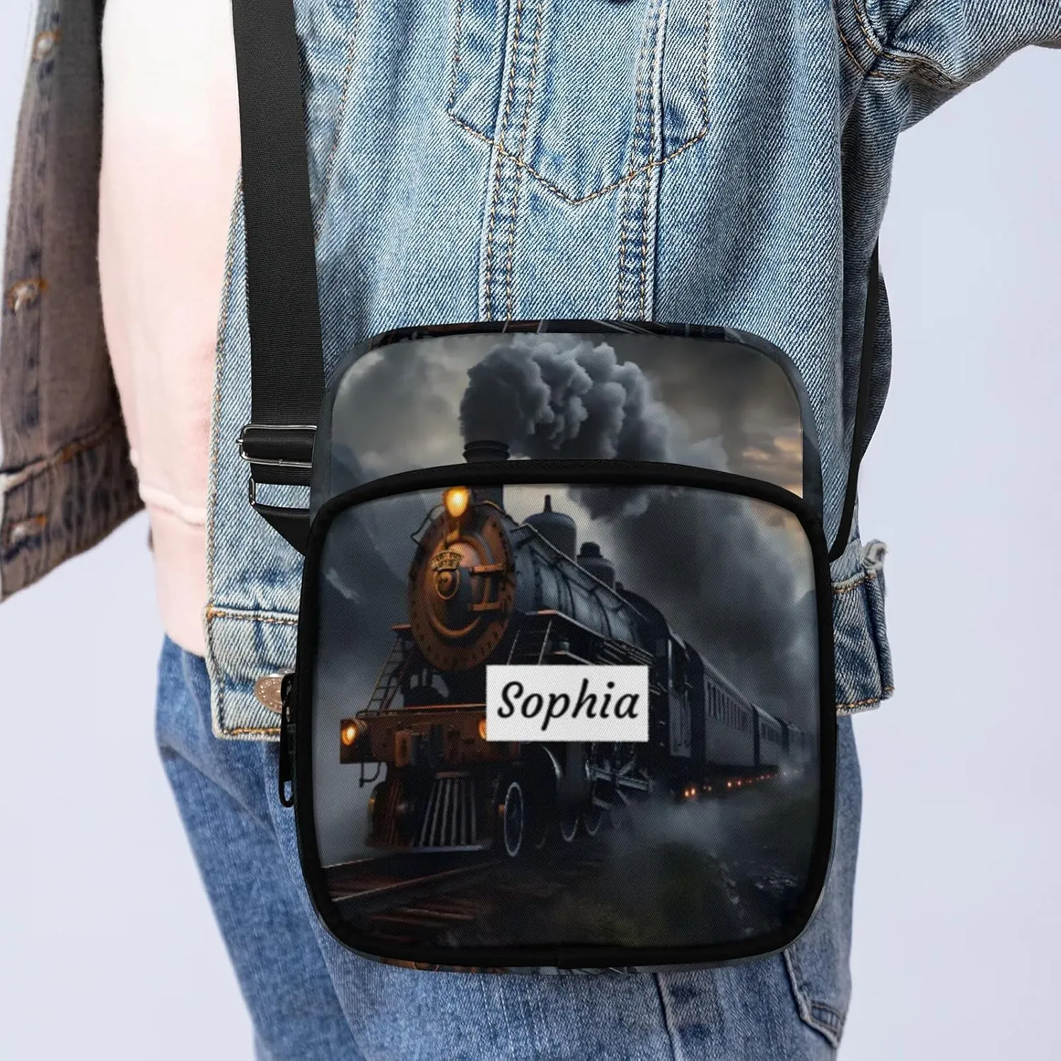TropicalLife Personalized Crossbody Bag for Women Men Custom Name Messenger Bags