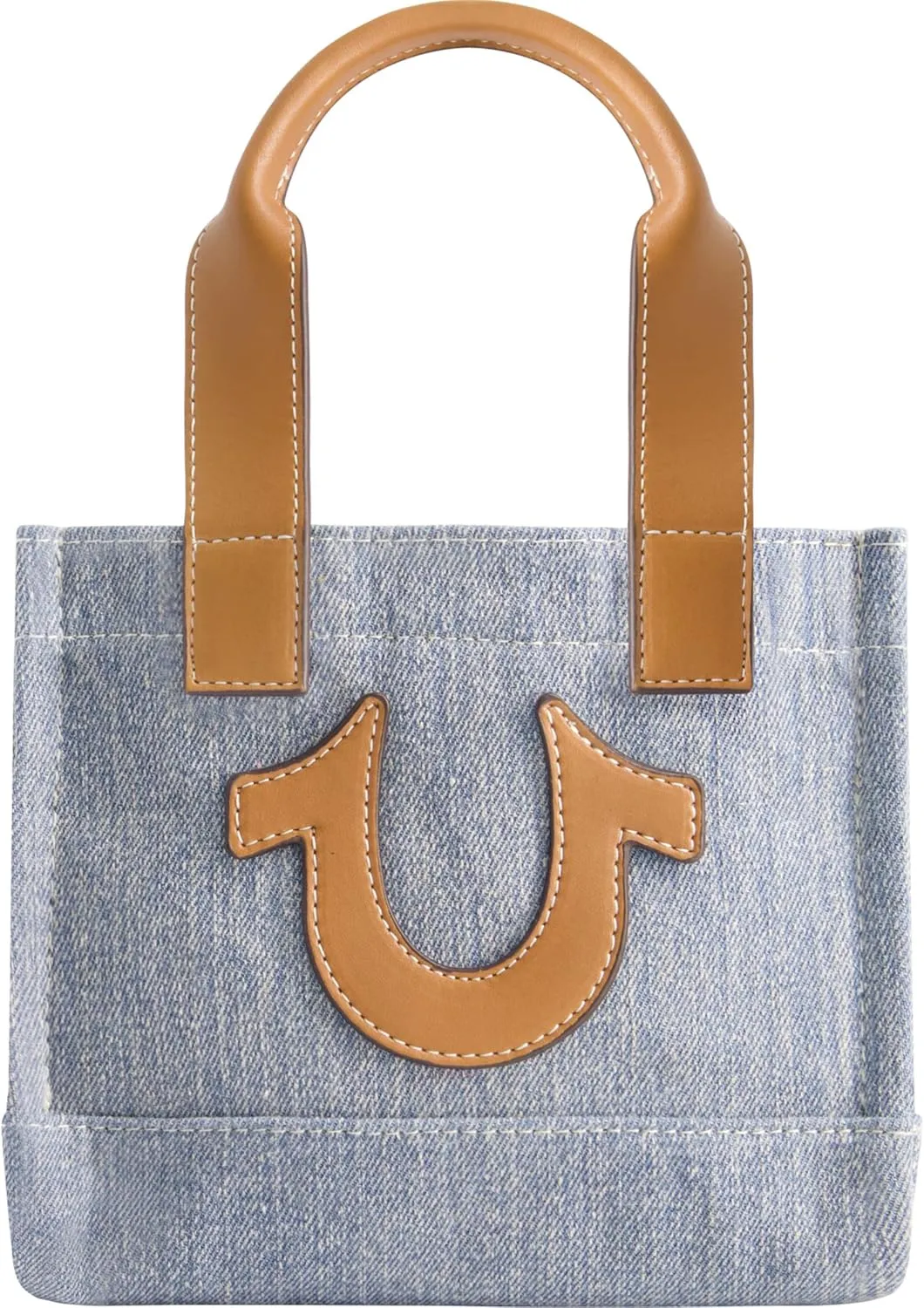 True Religion Tote Bag, Women's Mini Travel Shoulder Bag with Adjustable Strap and Horseshoe Logo