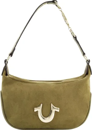 True Religion Women's Shoulder Bag Purse, Hobo Handbag with Eyelet Strap