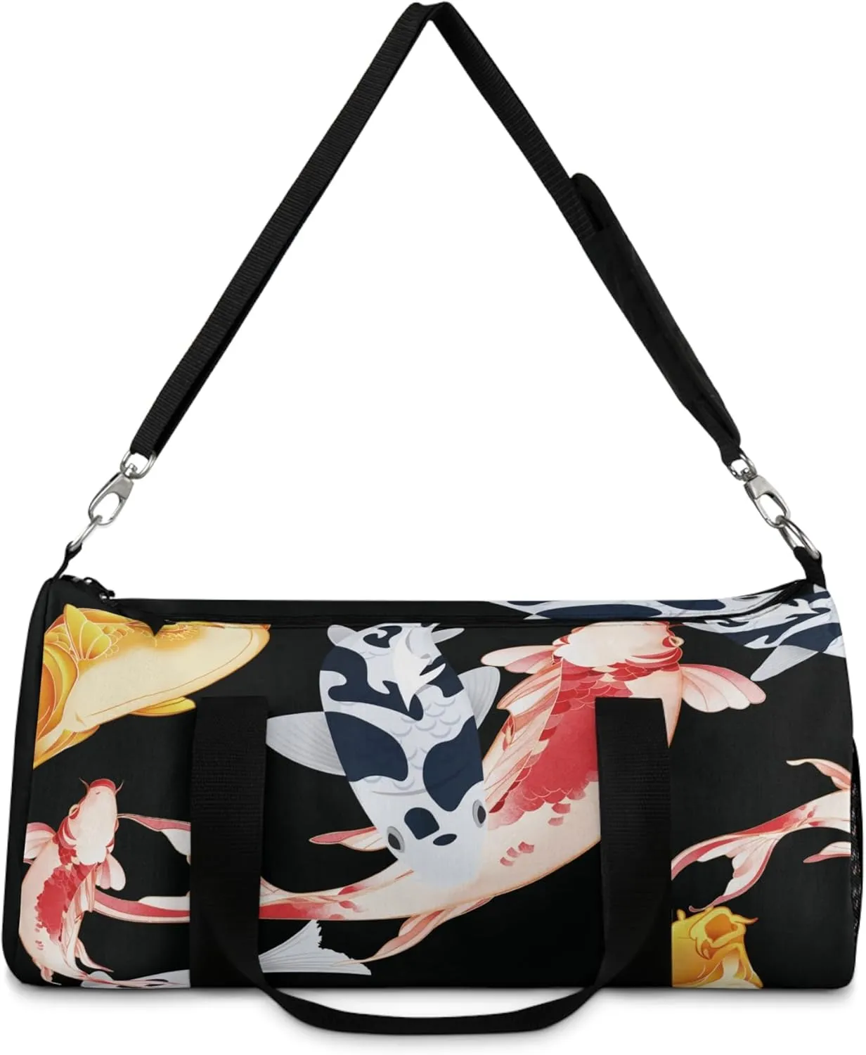 TSmartArt Koi Pond. Black Duffel Bag 19" | 23"