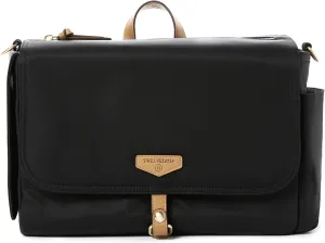 TWELVElittle On-The-Go Stroller Caddy 3.0 - Travel Style Diaper Bag, Messenger Diaper Bag, Includes Stroller Clips and Changing Pad - Black Tan