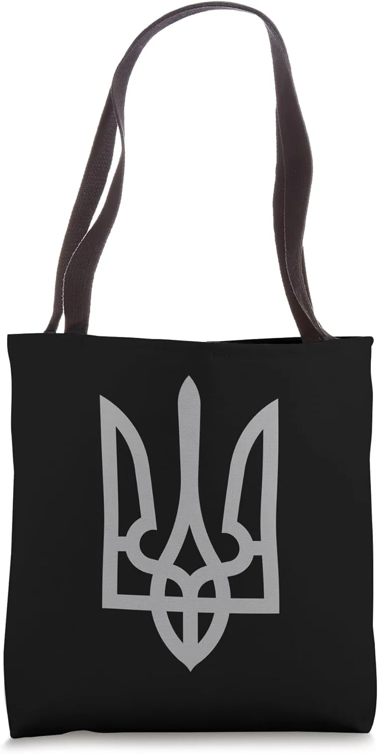 Ukraine Trident Tryzub Symbol Crest Ukrainian Logo Shield Tote Bag