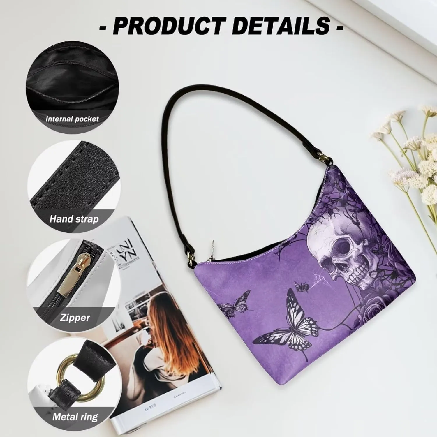 Underarm Shoulder Bag for Women Handbag with Zipper Fashion Top Handle Bag Work Travel Wallet Purse