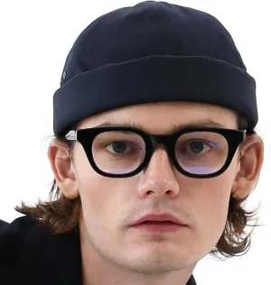 UNDERCONTROL Vintage Brimless Sailor Fisherman Leon Hat Miki Skull Docker Leather Strap Beanie Cap for Men & Women Korea