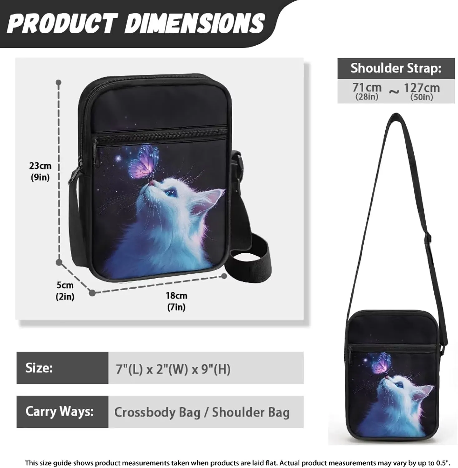 Unisex Fashion Messenger Bag Small Lightweight Crossbody Shoulder Purse Zip Cross Body Satchel with Muti Pockets