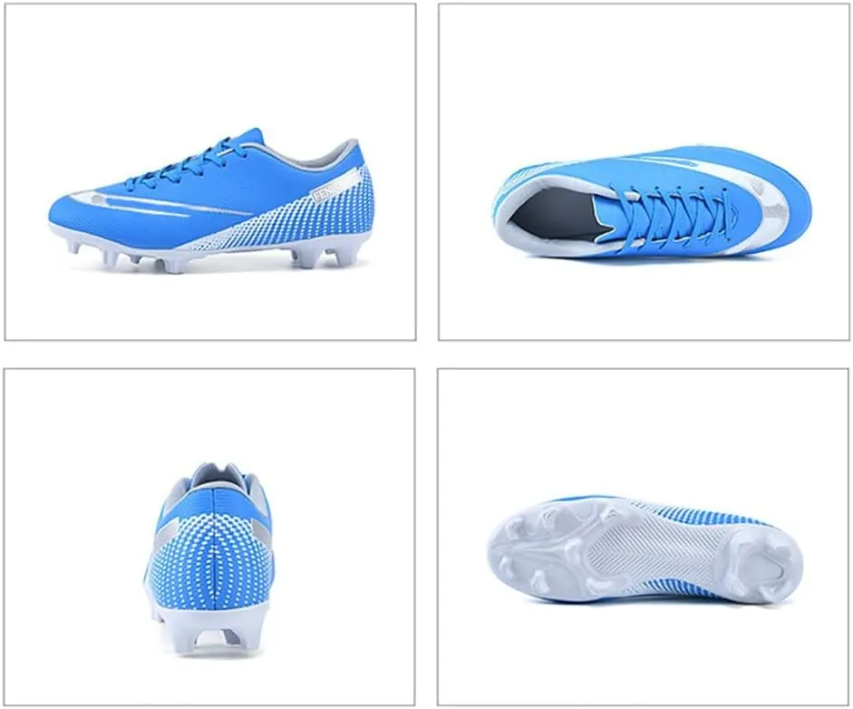Unisex Sizes Leather Soccer Cleats with Lace-Up for Training Firm Ground & Turf - Men, Women, Boys & Girls American Football Shoes Boot