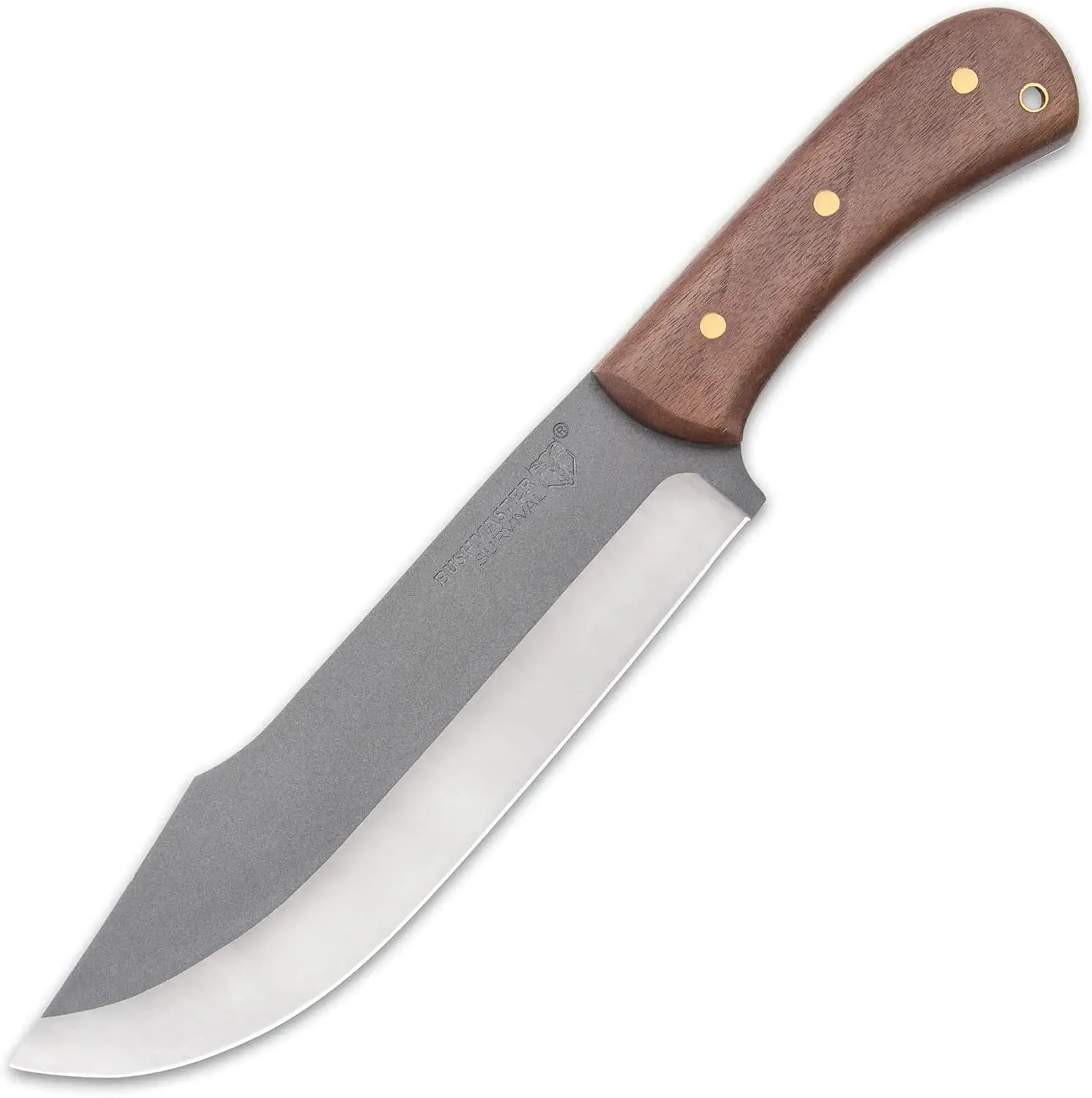 United Cutlery Bushmaster Butcher Bowie Knife and Sheath - 1095 High Carbon Steel Blade, Dark Hardwood Handle, Brass Pins – Tackle the Wild with this Rugged Bowie Knife - 13 1/4” Overall