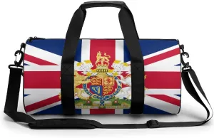 United Kingdom Coat of Arms UK Flag Novelty Large Duffel Bag Lightweight Gym Bag Travel Tote Bags