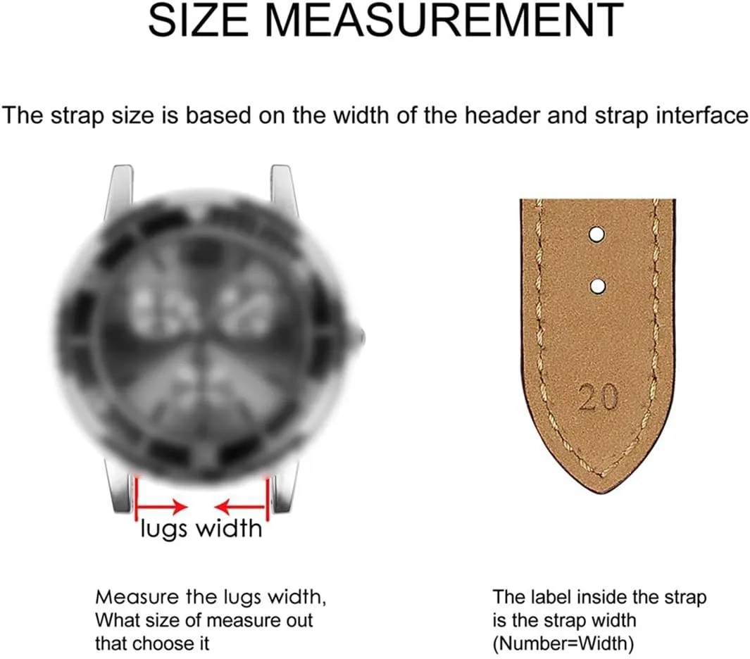 Universal Strap,18mm/20mm/22mm Watch Band Genuine Leather Men Watch Strap Retro Vintage Replacement Gold Pin Buckle Watch Strap