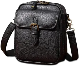 Urvashi Crossbody Bag,Tojoyride Crossbody Leather Bag,4 Colors,2 Large Pockets with Metal Zipper, for Casual Business