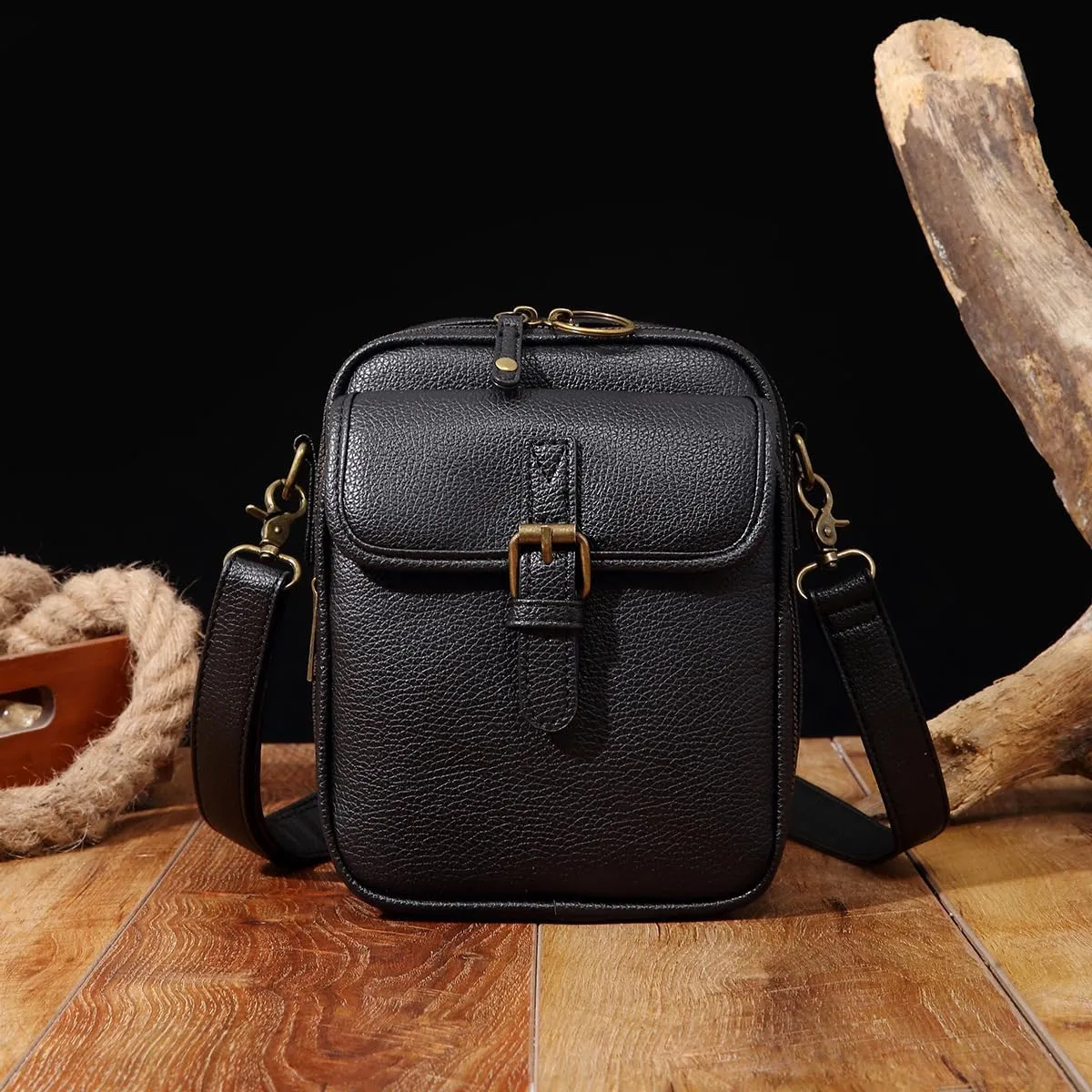 Urvashi Crossbody Bag,Tojoyride Crossbody Leather Bag,4 Colors,2 Large Pockets with Metal Zipper, for Casual Business