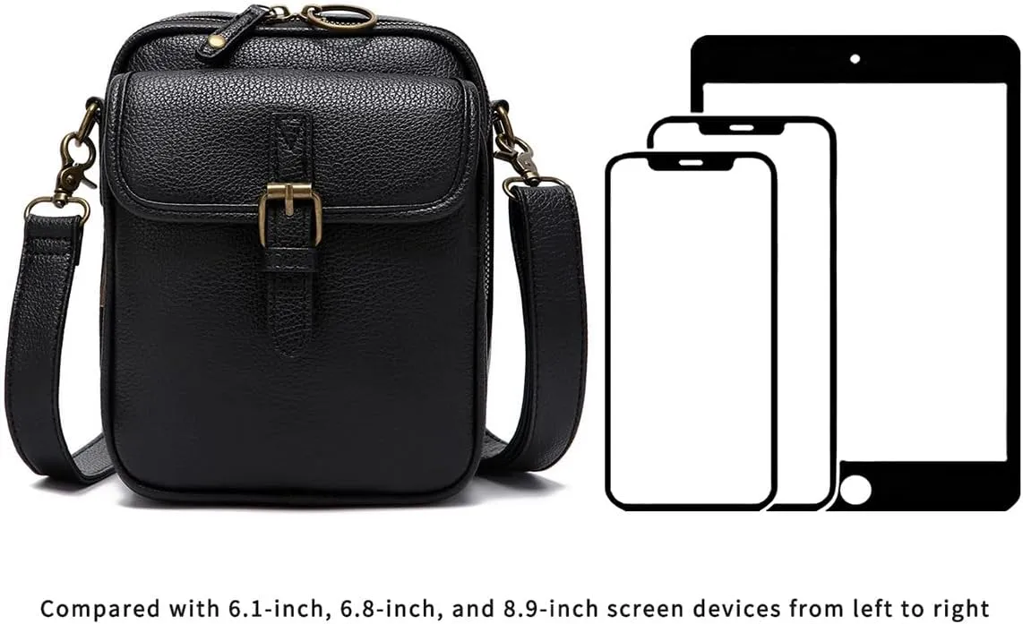 Urvashi Crossbody Bag,Tojoyride Crossbody Leather Bag,4 Colors,2 Large Pockets with Metal Zipper, for Casual Business