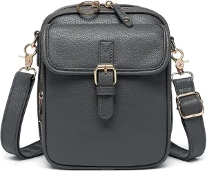 Urvashi Crossbody Bag,Tojoyride Crossbody Leather Bag,4 Colors,2 Large Pockets with Metal Zipper, for Casual Business