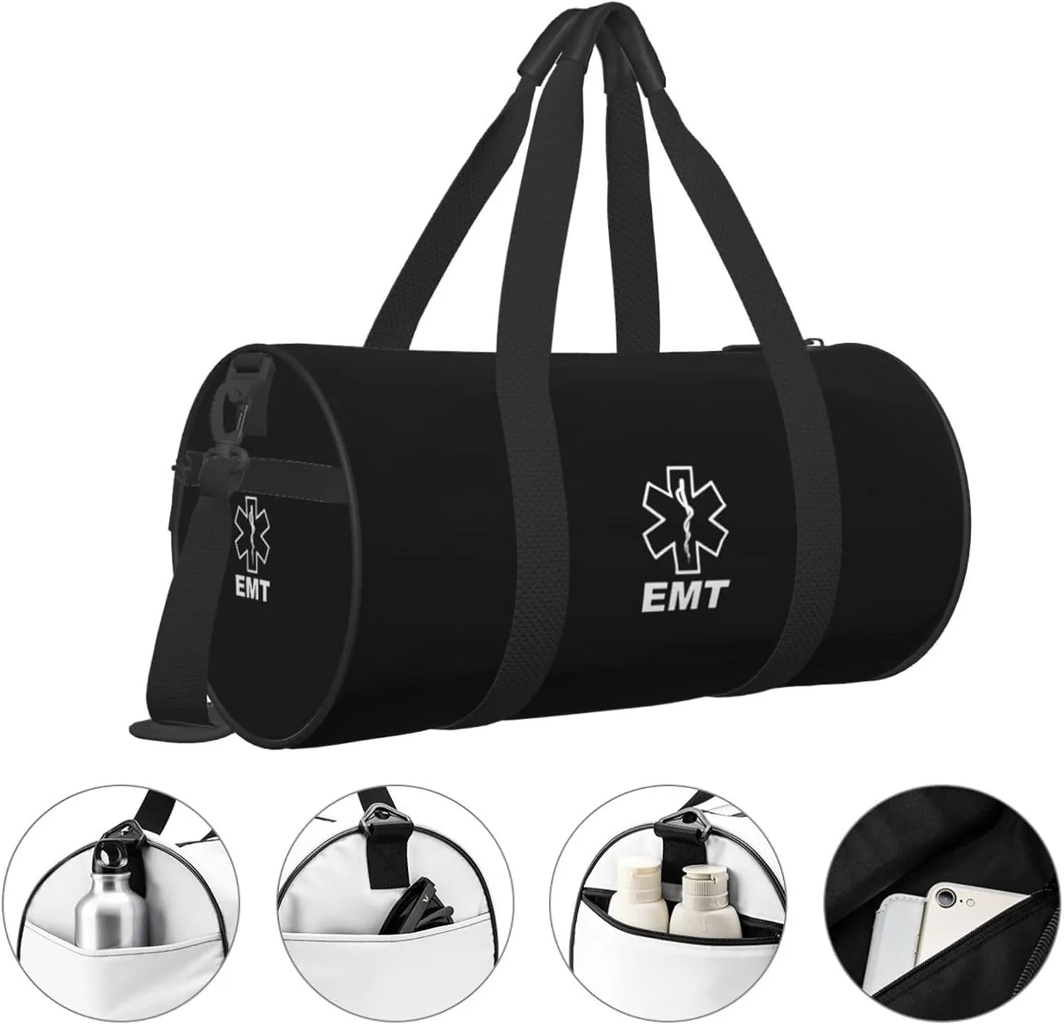 V2 Emt Emergency Medical Technician 911 Travel Luggage Duffel Bag Sports Rolling Foldable Duffel Bag, Black
