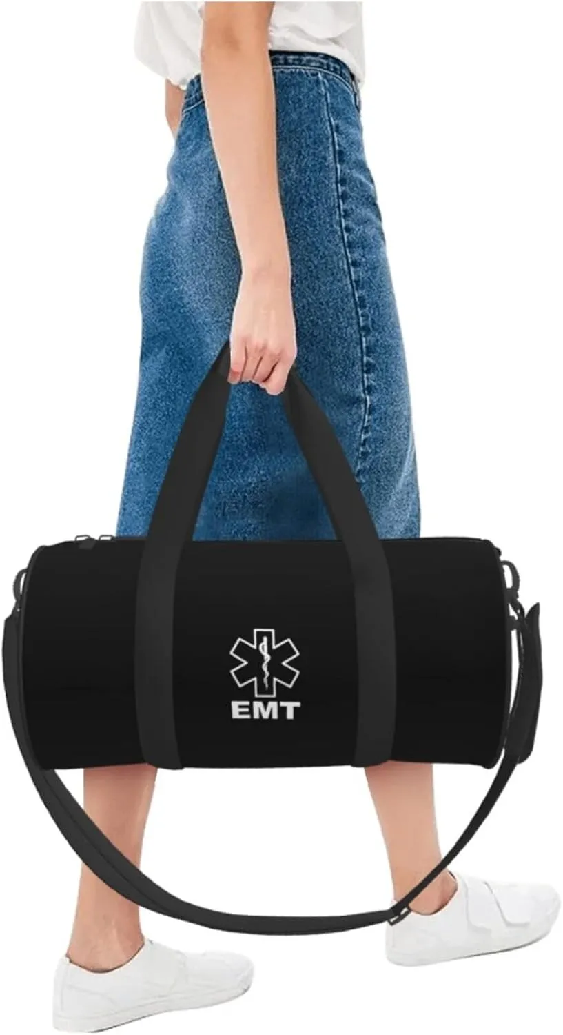 V2 Emt Emergency Medical Technician 911 Travel Luggage Duffel Bag Sports Rolling Foldable Duffel Bag, Black