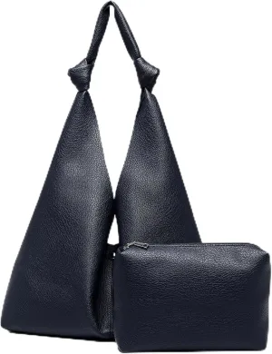 Vegan Leather Hobo Purses set, Slouchy Shoulder Bag Knotted Hobo Bags for Women with a small purse