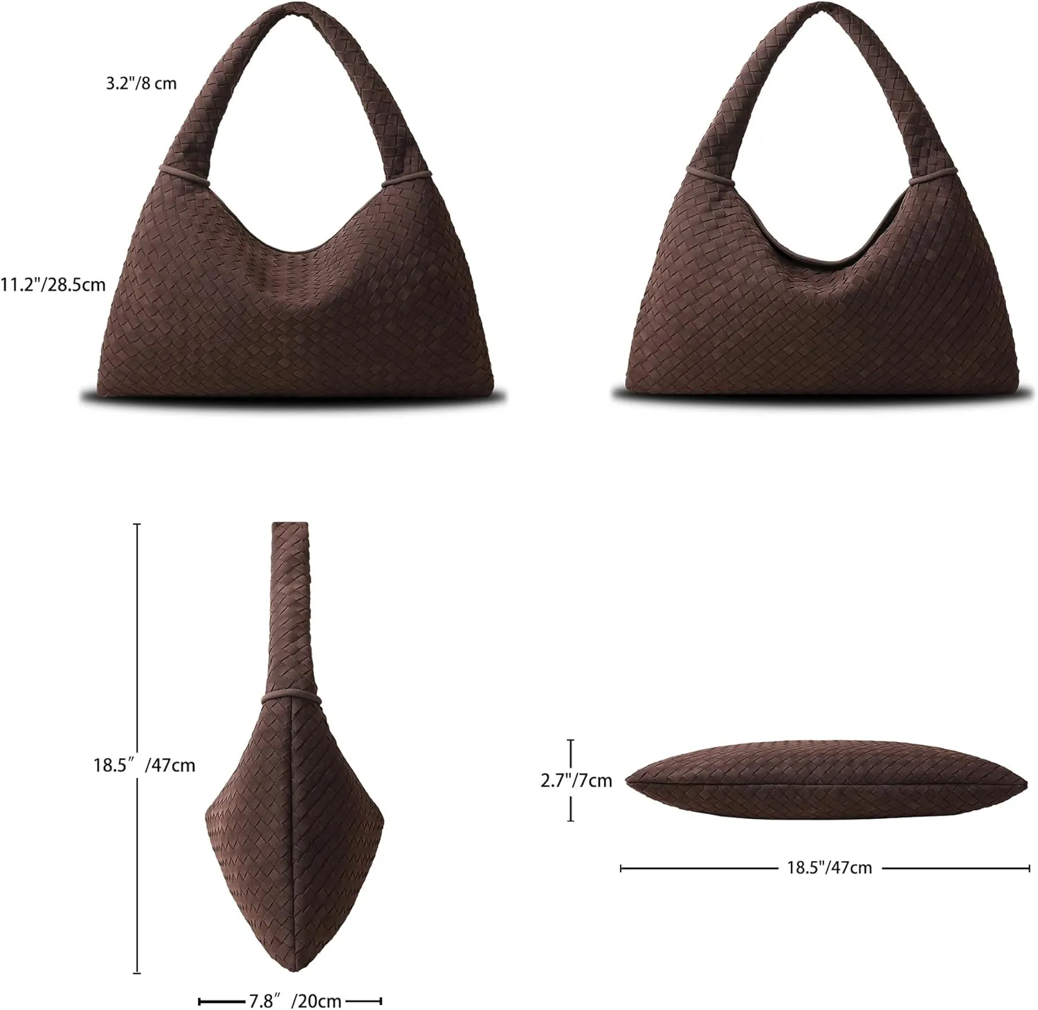 Vegan Leather Woven Tote, Vintage Suede Hobo, Suede Woven Purse, Large Leather Shoulder Bag Braided Hobo