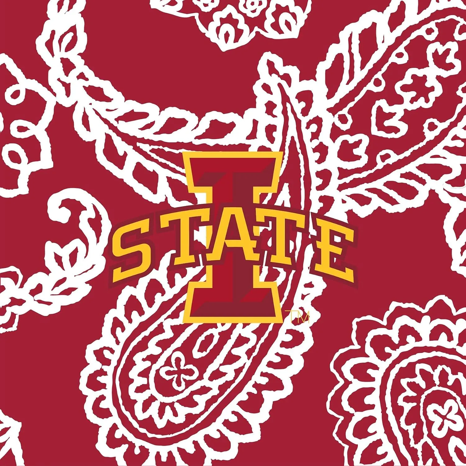 Vera Bradley Women's Cotton Collegiate Large Travel Duffle Bag (Multiple Teams Available), Iowa State University Cardinal/White Bandana, One Size