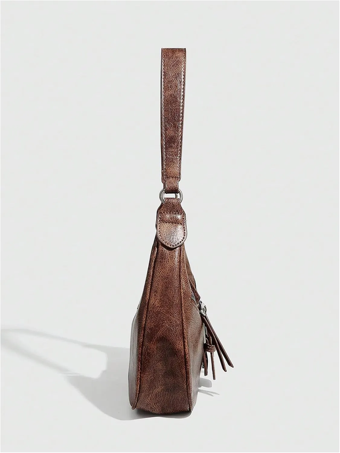 Verdusa Women's Hobo PU Leather Clutch Shoulder Bags Buckle Zipper Vintage Handbags