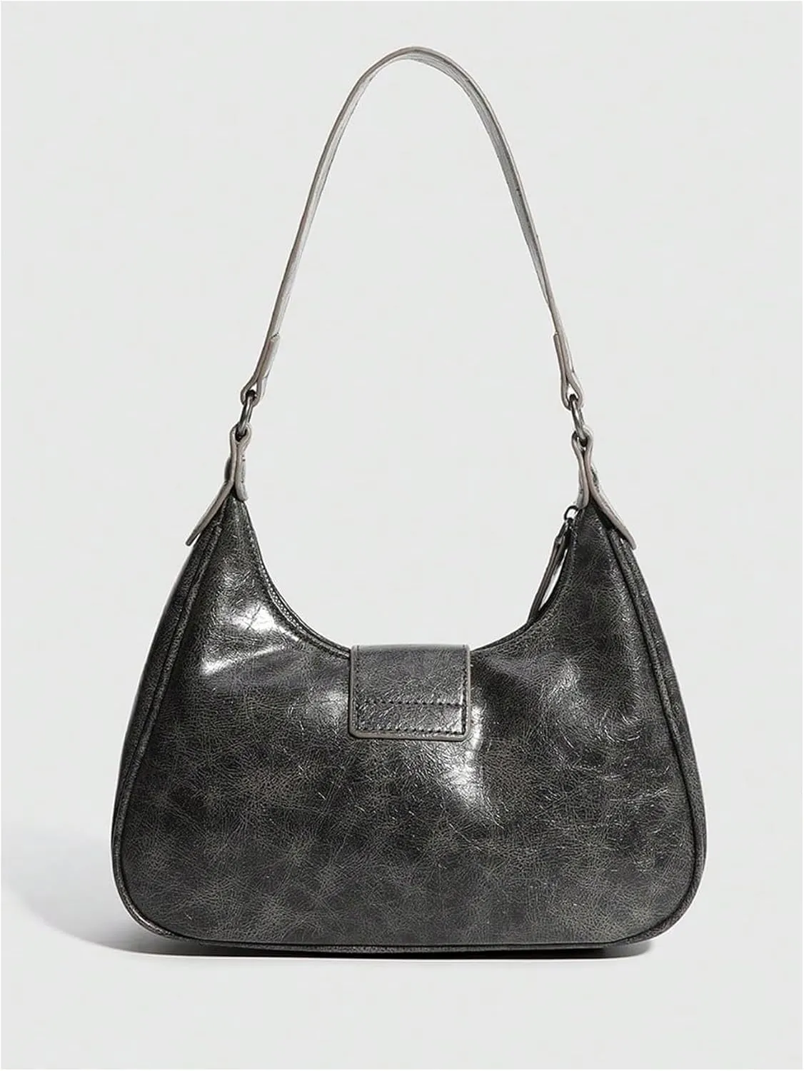 Verdusa Women's Hobo PU Leather Clutch Shoulder Bags Buckle Zipper Vintage Handbags