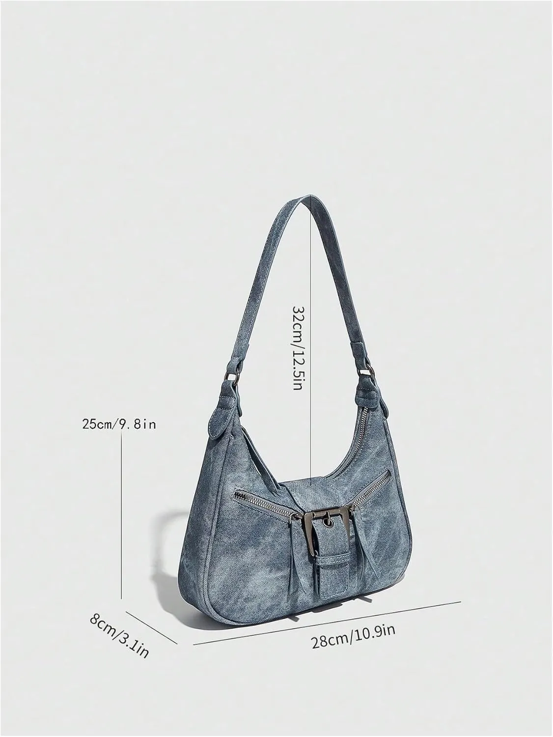 Verdusa Women's Hobo PU Leather Clutch Shoulder Bags Buckle Zipper Vintage Handbags